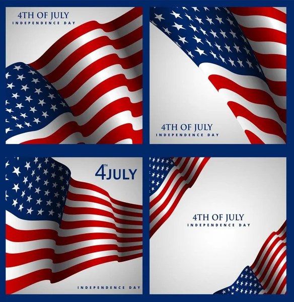 Unabhängigkeitstag Der Usa Vektor Hintergrund Juli Illustration Banner Grußkarte Einladung — Stockvektor