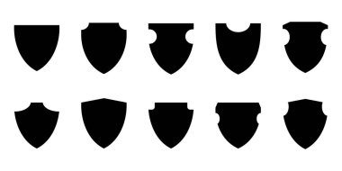 Koruyucu kalkan vektör simgesi ayarlandı