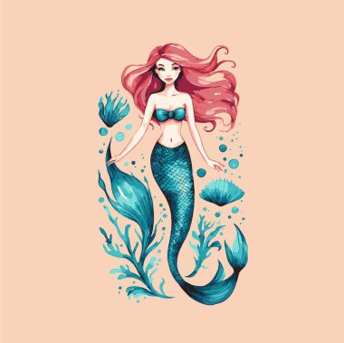 Suluboya efektli el yapımı denizkızı vektör yazı tipi.