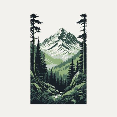 Tipografiyi dağ ormanlarıyla süslemek.