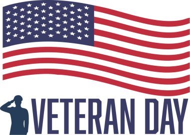 Gaziler Günü grafiği asker silueti ve Amerikan bayrağını gösteriyor. Bayramlar, anılar ve vatanseverlik için harika.