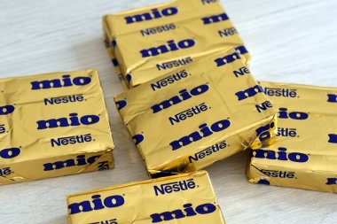 Roma, İtalya - 3 Eylül 2025: Formaggino Mio Classic Cheese, Mio İtalyan markasıdır.