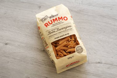 Roma, İtalya - 6 Eylül 2025: Rummo Pasta, Benevento 'da (İtalya) 1846' dan beri usta makarna üreticileri