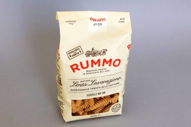 Roma, İtalya - 6 Eylül 2025: Rummo Pasta, Benevento 'da (İtalya) 1846' dan beri usta makarna üreticileri