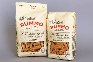 Roma, İtalya - 6 Eylül 2025: Rummo Pasta, Benevento 'da (İtalya) 1846' dan beri usta makarna üreticileri