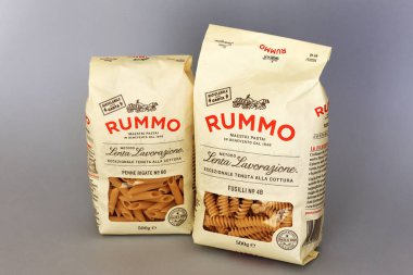 Roma, İtalya - 6 Eylül 2025: Rummo Pasta, Benevento 'da (İtalya) 1846' dan beri usta makarna üreticileri