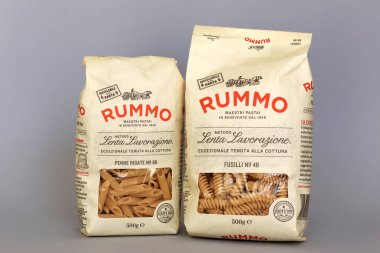 Roma, İtalya - 6 Eylül 2025: Rummo Pasta, Benevento 'da (İtalya) 1846' dan beri usta makarna üreticileri