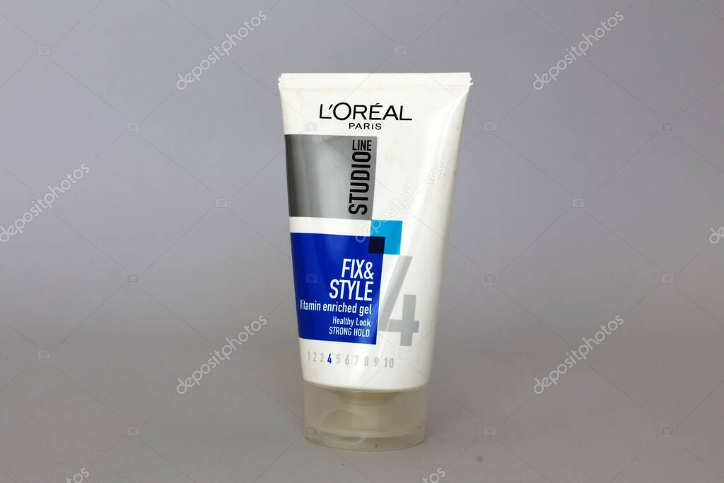 Rome, Italy - September 13, 2025: L'oreal Paris Fix and Gel, vitamin enriched hair gel