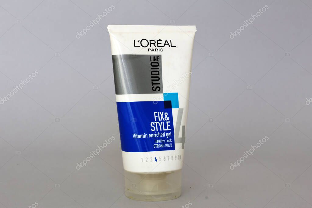 Rome, Italy - September 13, 2025: L'oreal Paris Fix and Gel, vitamin enriched hair gel