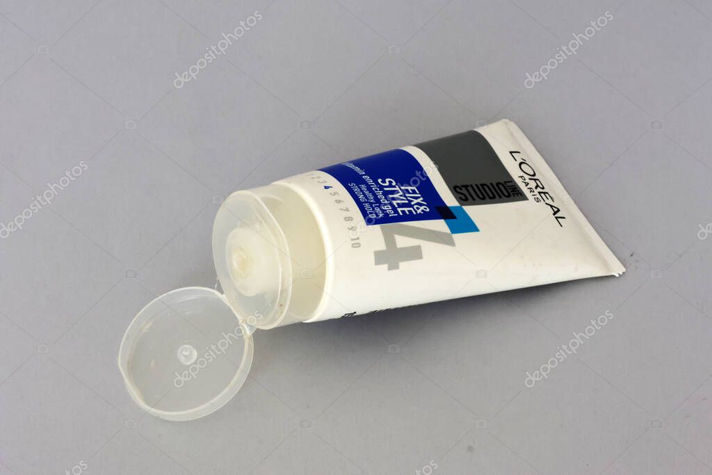 Rome, Italy - September 13, 2025: L'oreal Paris Fix and Gel, vitamin enriched hair gel