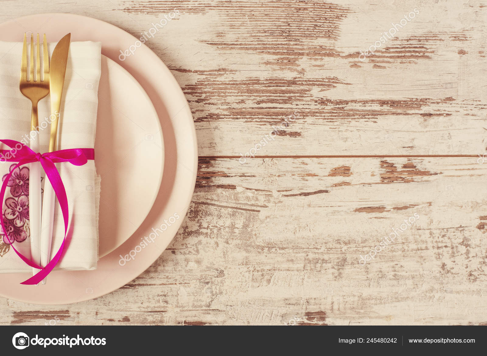 Creative Stylish Tableware Dinner Flatlay Wedding Party Event