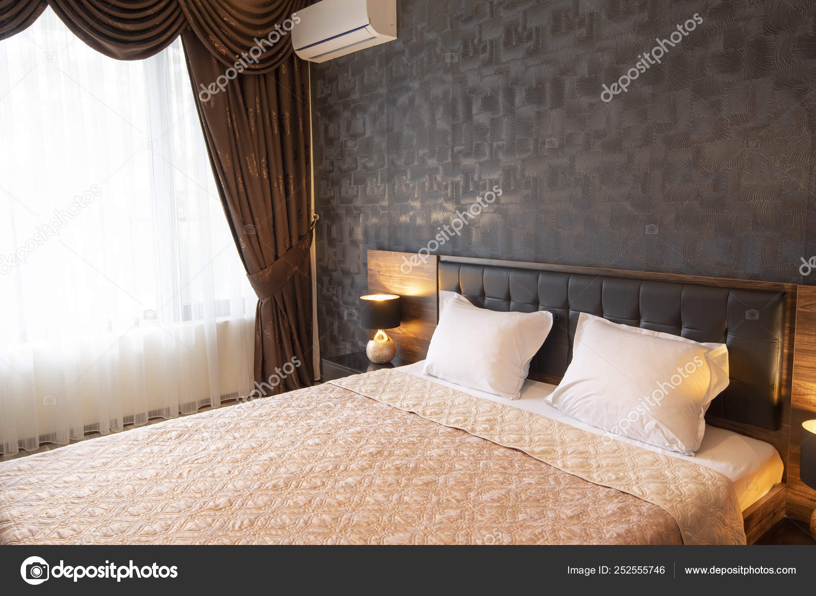 Classy Bedroom Interior Design Large Bed Room With Brown