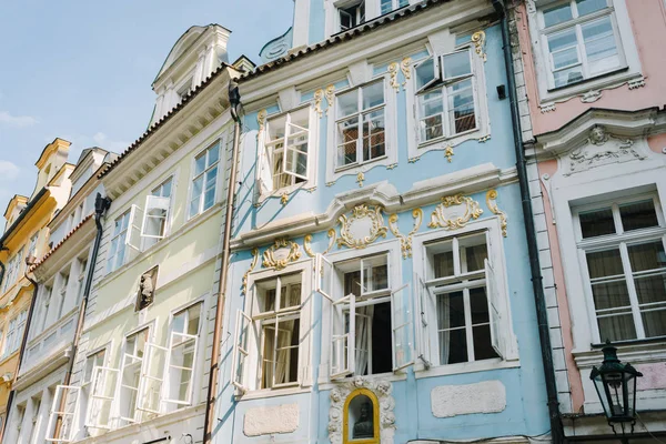 Praga República Checa Edificios Históricos Decoraciones Típicas Arquitectura Praga Distrito — Foto de Stock