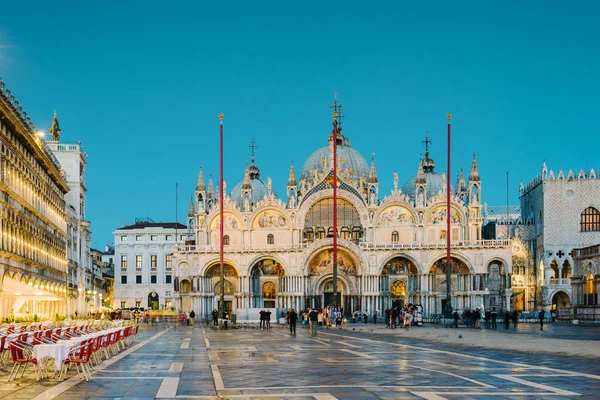 Benátky Itálie Listopadu 2018 Basilica San Marco Při Západu Slunce — Stock fotografie
