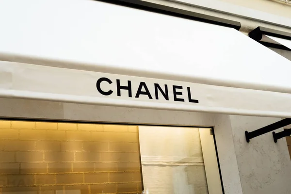 Venetië Italië Maart 2019 Teken Van Chanel Winkel Venetië — Stockfoto