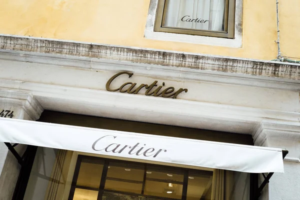 Венеция Италия Марта 2019 Года Знак Магазина Cartier Венеции — стоковое фото