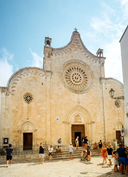Ostuni Puglia Venerdì Agosto 2019 Facciata Della Cattedrale Ostuni — Foto Stock