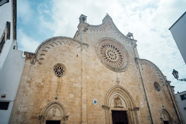 Ostuni Puglia Venerdì Agosto 2019 Facciata Della Cattedrale Ostuni — Foto Stock