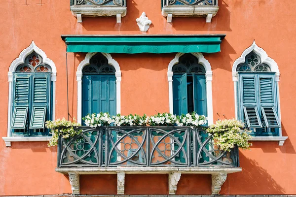 Venezia Italia Maggio 2020 Terrazza Del Palazzo Veneziano Decorata Con — Foto Stock