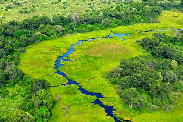 Paisaje Aéreo Delta Del Okavango Botswana África — Foto de Stock