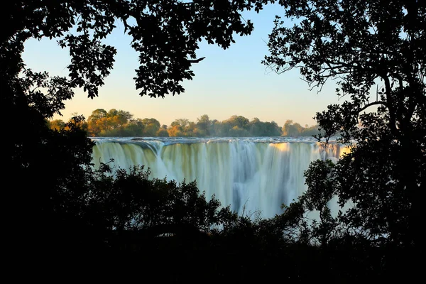 Victoria Falls Waterfall Southern Africa Zambezi River Border Zambia Zimbabwe — Stock Photo, Image