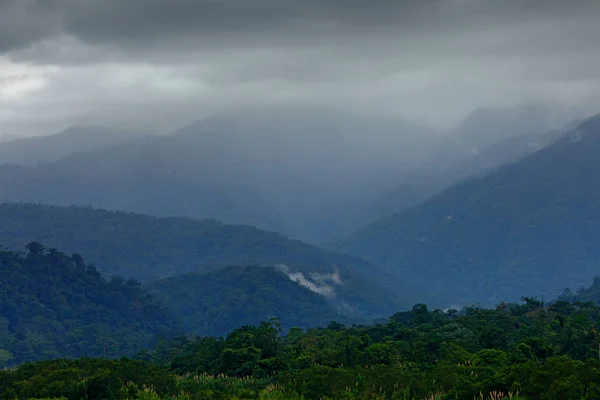 Úpatí Monteverde Cloud Forest Reserve Kostarika Tropické Hory Šedé Bouřkové — Stock fotografie