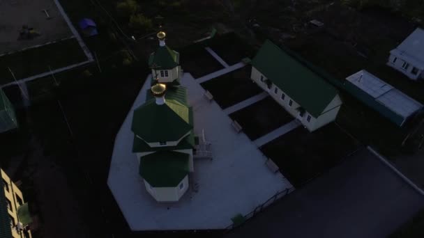 Άποψη Αέρα Μικρή Ρωσική Εκκλησία — Αρχείο Βίντεο