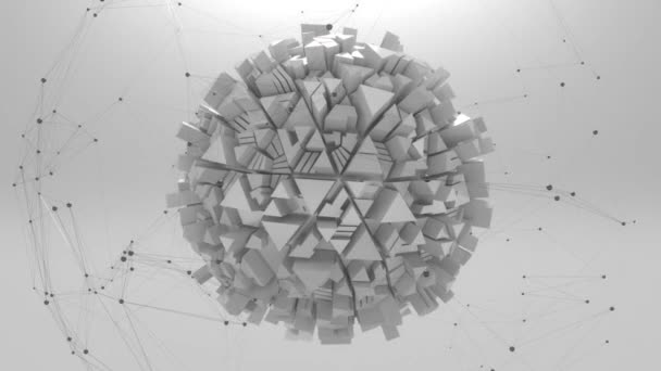 Fondo Grigio Con Plesso Forma Geometrica — Video Stock