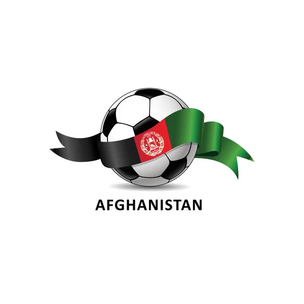 Football Avec Drapeau National Afghanistan Sentier Coloré Illustration Vectorielle Pour — Image vectorielle