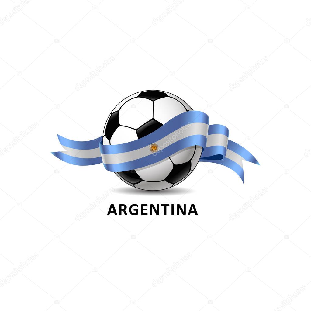 Soccer Ball White Background argentina flag