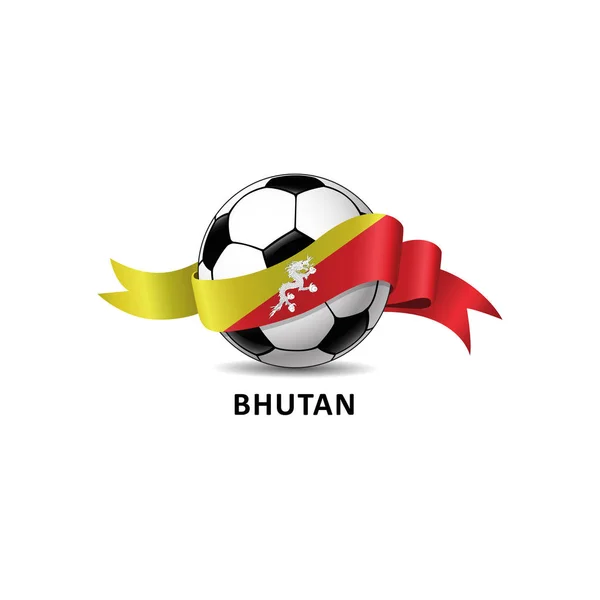 Bhutan Bayrağı Ile Bir Futbol Futbol Topu Vektör Llüstrasyon — Stok Vektör