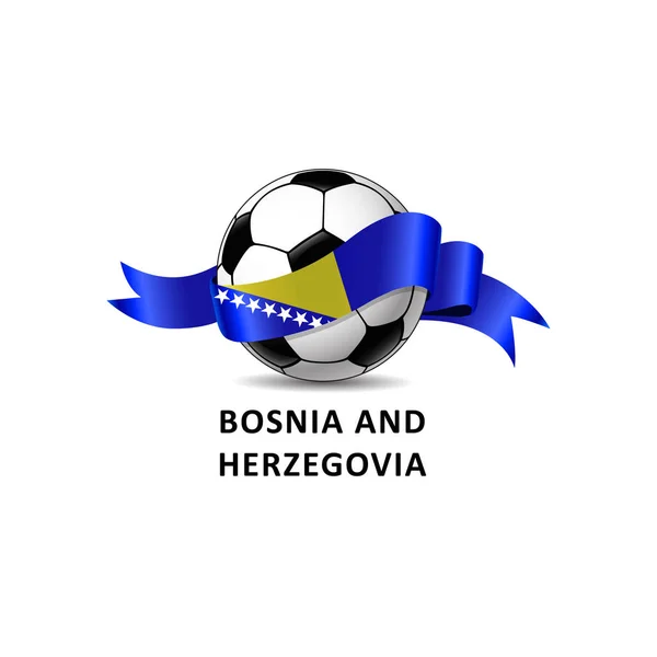 Bosna-Hersek bayrağı taşıyan bir futbol topunun temsilcisi
