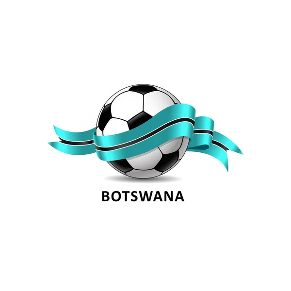 Botswana Bayrağı Taşıyan Bir Futbol Topunun Vektör Çizimi — Stok Vektör