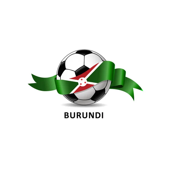 Illustration Vectorielle Ballon Football Avec Drapeau Burundi — Image vectorielle