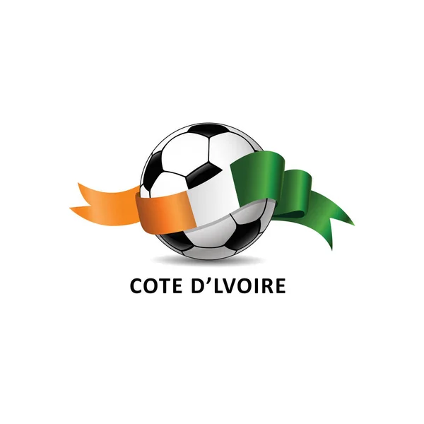 Vector Illustratie Van Een Voetbal Met Vlag Van Ivoorkust — Stockvector