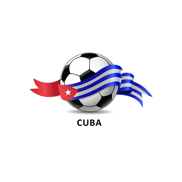Football Avec Drapeau National Cuba Sentier Coloré Illustration Vectorielle Pour — Image vectorielle