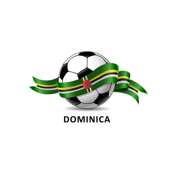 Ilustracja Wektor Piłki Nożnej Piłka Nożna Flagą Dominica — Wektor stockowy