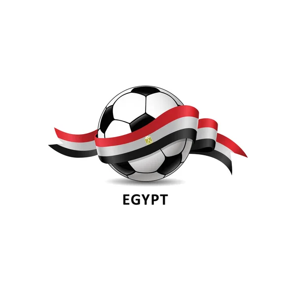 Voetbal Met Kleurrijke Trail Van Het Nationale Vlag Van Egypte — Stockvector