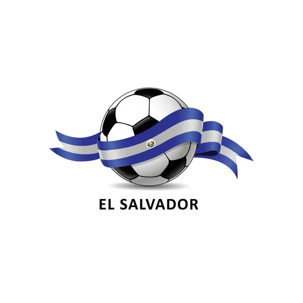 Vector Ilustracja Piłki Nożnej Piłki Nożnej Flagą Salvador — Wektor stockowy