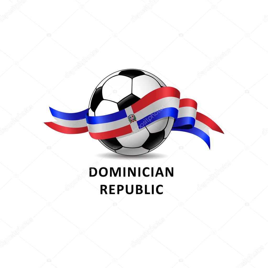 Vector illustration of a Soccer ball with flag of Dominican republic