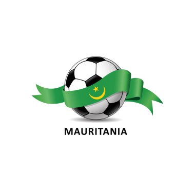 Moritanya bayraklı bir futbol topunun temsili.