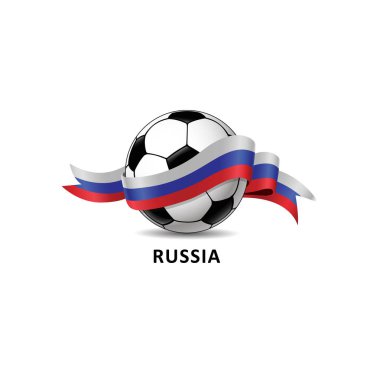 Futbol Rusya Ulusal bayrak renkli izi ile. Vektör çizim tasarım futbol Futbol Şampiyonası, turnuvalar, Oyunlar için. Öğe için davetiye, el ilanları, afişler, kartları, webdesign