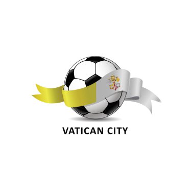 Vatikan şehir bayrağı ile Bir Futbol Futbol topu Vektör İllüstrasyon