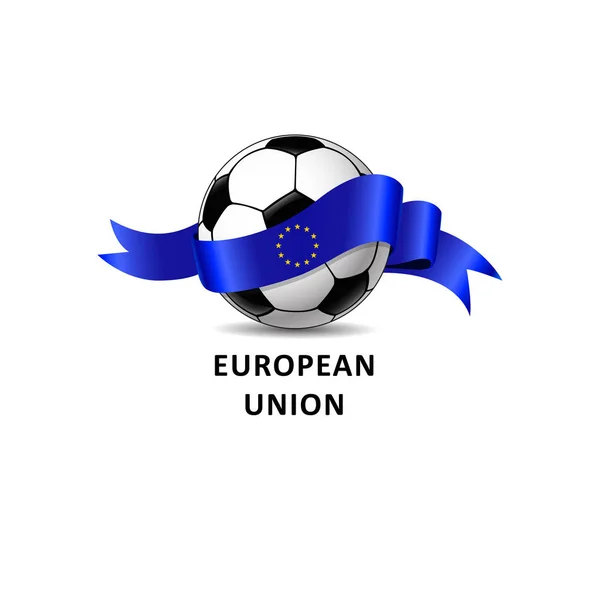 Fútbol Con Bandera Nacional Unión Europea Colorido Rastro Diseño Ilustración — Vector de stock
