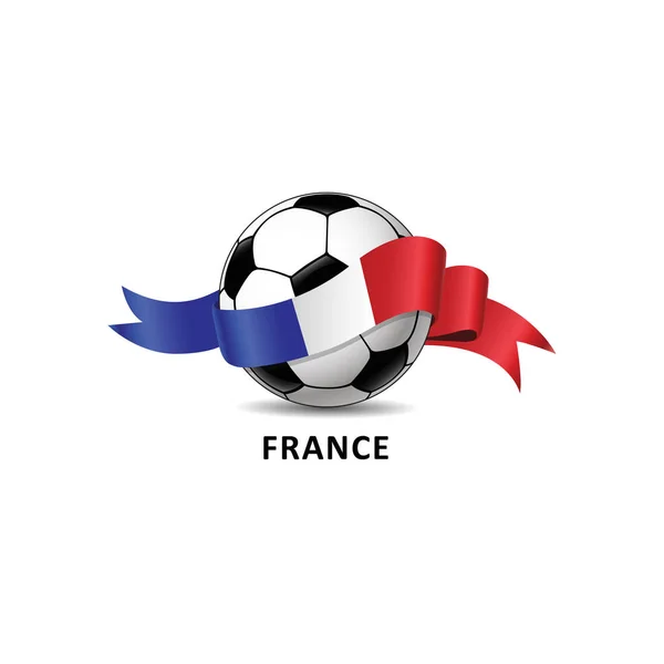 Fútbol Con Bandera Nacional Francia Colorido Rastro Diseño Ilustración Vectorial — Vector de stock