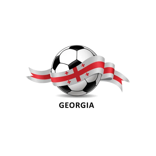 Ποδόσφαιρο Την Εθνική Σημαία Γεωργια Πολύχρωμο Μονοπάτι Vector Εικονογράφηση Σχεδιασμός — Διανυσματικό Αρχείο