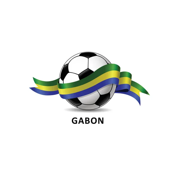 Gabon Bayraklı Bir Futbol Futbol Topu Vektör Llüstrasyon — Stok Vektör