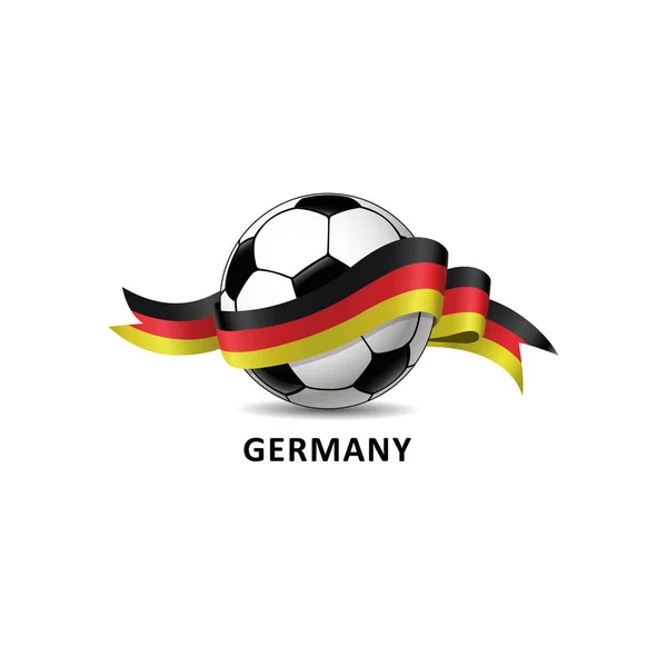 Voetbal Met Duitsland Nationale Vlag Kleurrijke Trail Vector Illustratie Ontwerp — Stockvector