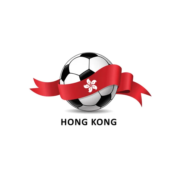 Vektor Illustration Eines Fußballballs Mit Der Hongkong Flagge — Stockvektor