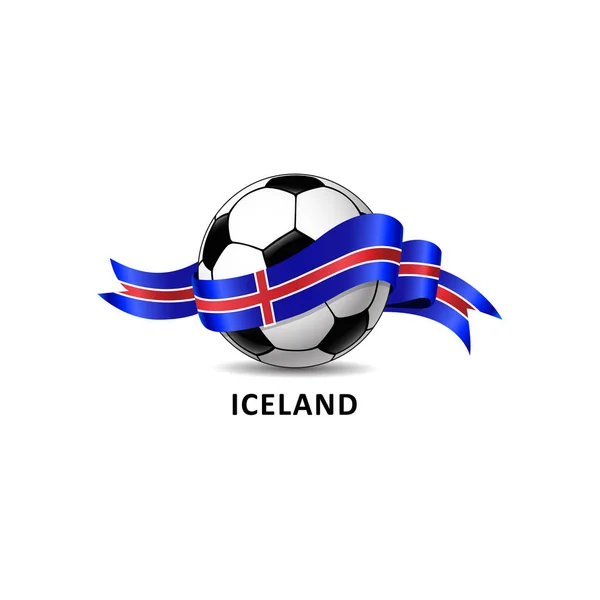 Fußball Mit Isländischer Nationalflagge Vektor Illustration Design Für Fußball Meisterschaft — Stockvektor